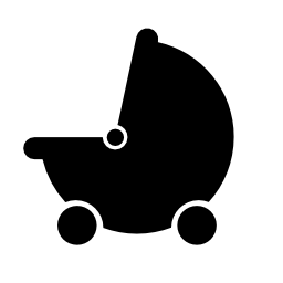 赤ちゃん黒ベビーカー交通無料アイコン