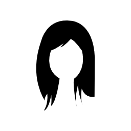 ブルネットの女性の女性の長い髪の無料のアイコン