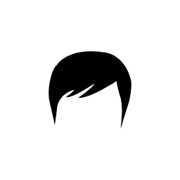 男性の黒短い髪図形シルエット無料アイコン