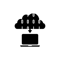 接続されているラップトップと雲の無料のアイコンからダウンロードします。