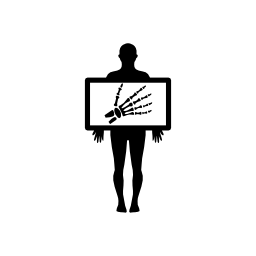 手骨x線画像無料のアイコンを保持している男