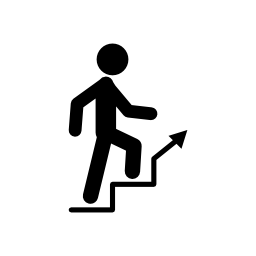 男登山階段無料アイコン
