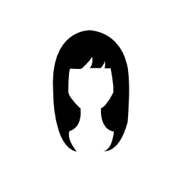 女性黒い長い髪図形無料アイコン