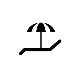デッキチェアとsunの無料のアイコンのための傘