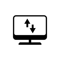 コンピューターの画面に矢印を上下に無料アイコン