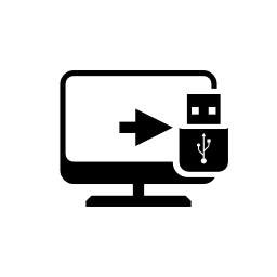 フラッシュドライブシンボル無料アイコンとデスクトップコンピューターの画面