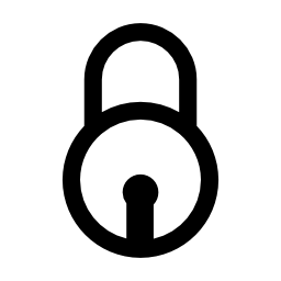セキュリティ無料のアイコンのための円形のロックされた南京錠