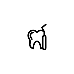 歯科医のツールと歯の輪郭の無料アイコン