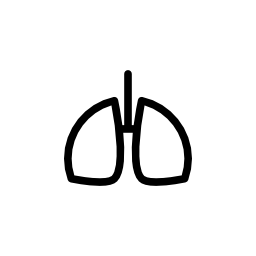 人間の肺の輪郭の無料アイコン