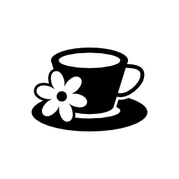 花の無料アイコンとカップ