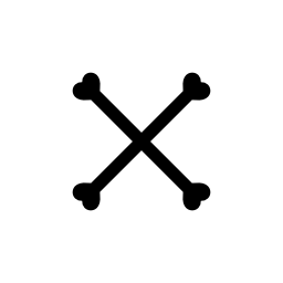 十字形のシンボル無料アイコンの形成骨シルエット