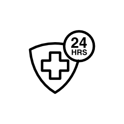 医療援助を24時間日の無料のアイコン