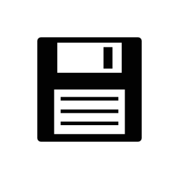 フロッピーディスクのデジタルデータストレージまたはインタフェースシンボルの無料アイコンを保存