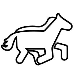 馬の輪郭の漫画無料アイコン