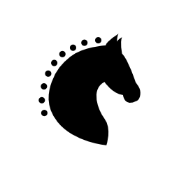 シルエットサイドビュードット無料アイコンの馬と馬の頭