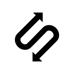 S内の2点と矢印形状の無料アイコン