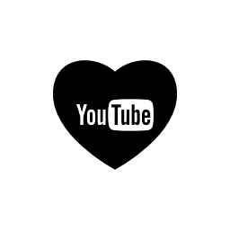 Youtube無料アイコンの社会的なメディアのロゴとハート