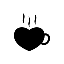 ハート形の無料アイコンのコーヒー愛好家熱いカップ
