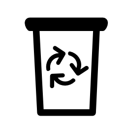 ごみ箱のリサイクルシンボル無料アイコン