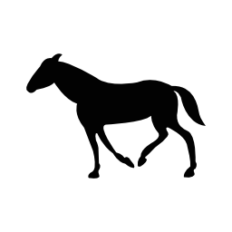 無料アイコンの尾を持つ黒の歩く馬