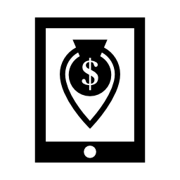 お金の場所シンボル携帯電話スクリーンの無料アイコン