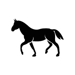 馬を歩いて黒い図形無料アイコン