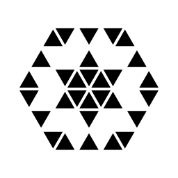 形成は六つの小さい三角形の多角形の六角形の飾りポイント星と六角形無料アイコン