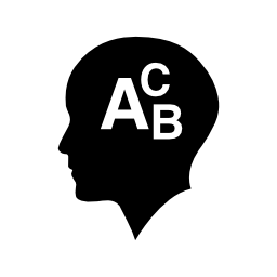 アルファベット文字のABCの禿げ頭の無料のアイコン