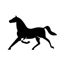 実行中のポーズの無料アイコンのエレガントな黒い図形の薄い馬