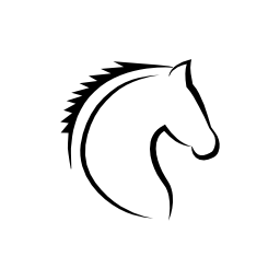馬の頭のライン無料アイコン