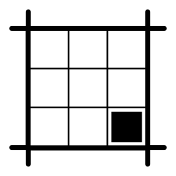 南東領域無料アイコンの上の黒い正方形と正方形のレイアウト
