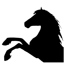 馬足側ビューシルエット擡頭その無料のアイコン