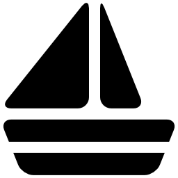 ボートの黒いシルエット無料アイコン