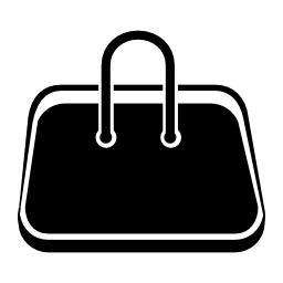 無料のアイコンを白い境界線付きハンドバッグ