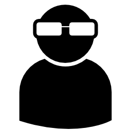 無料アイコンの眼鏡を持つユーザー