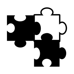 黒と白、バリアント無料アイコンでパズルのピース