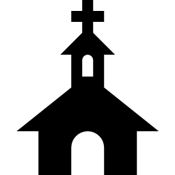 トップ無料アイコンに十字架教会の黒いシルエット