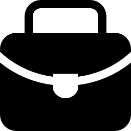 大きなハンドル無料アイコンの付いたブリーフケースブラック図形