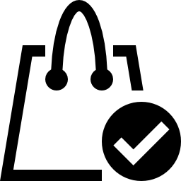 ショッピングバッグのチェックシンボル無料アイコン