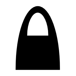 無料のアイコンを大きなハンドルの黒のショッピングバッグシルエット