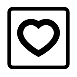 正方形の中心概要の愛のシンボル無料アイコン