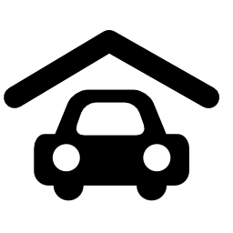 ガレージの屋根と駐車無料アイコン