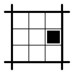 東エリア無料アイコンに黒い四角形と正方形のレイアウト