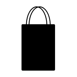 ショッピングバッグ長方形の背の高い黒いシルエット細いハンドルが2つの無料のアイコン