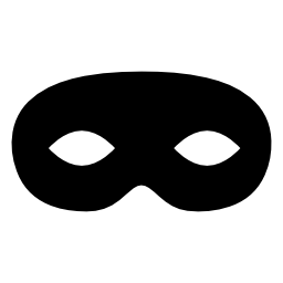 カーニバルマスク黒の丸みを帯びた形状無料アイコン