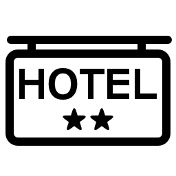 ホテル2星印信号無料アイコン
