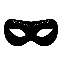 黒の丸みを帯びた形状の無料アイコンのカーニバルマスク