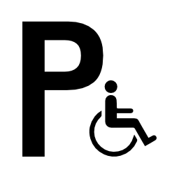 身体障害者標識無料アイコンの駐車場