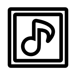 2つの正方形内の音符アウトラインシンボル無料のアイコン