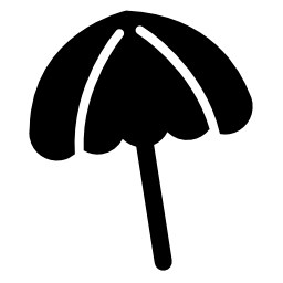 黒いビーチ傘無料アイコン